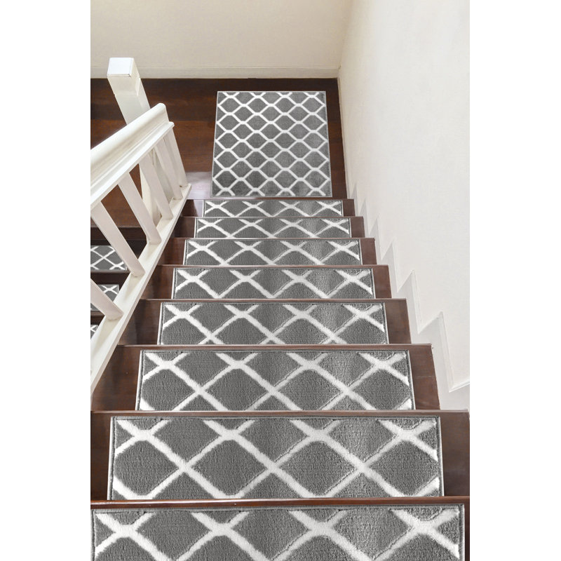 The Sofia Rugs NonSlip Stair Treads, Grey Soft Rugs For Stair Treads